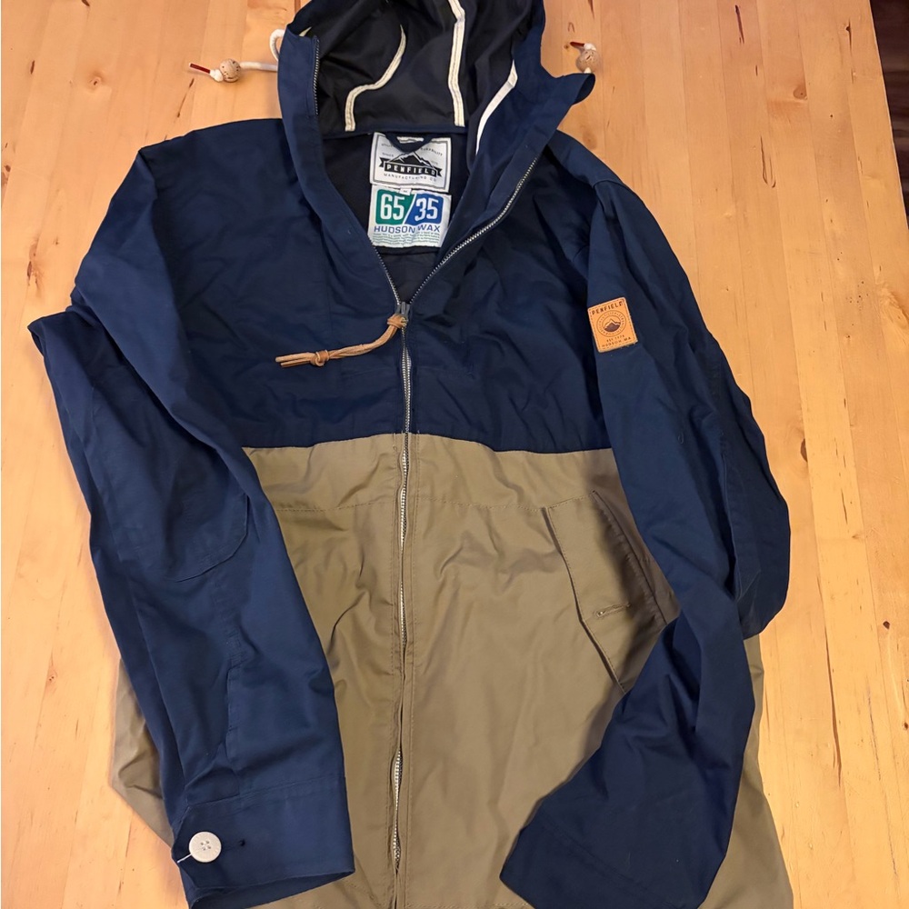 Penfield Navy and Tan Windbreaker Jacket